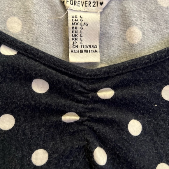 Long sleeve dark blue/white crop top - Picture 3 of 3